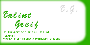 balint greif business card